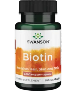 Biotină (Vitamina B7), 5 mg, 100 capsule